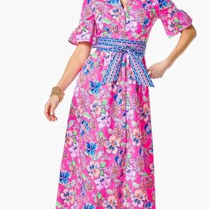 - Marilisa Stretch Midi Shirtdress - size 12